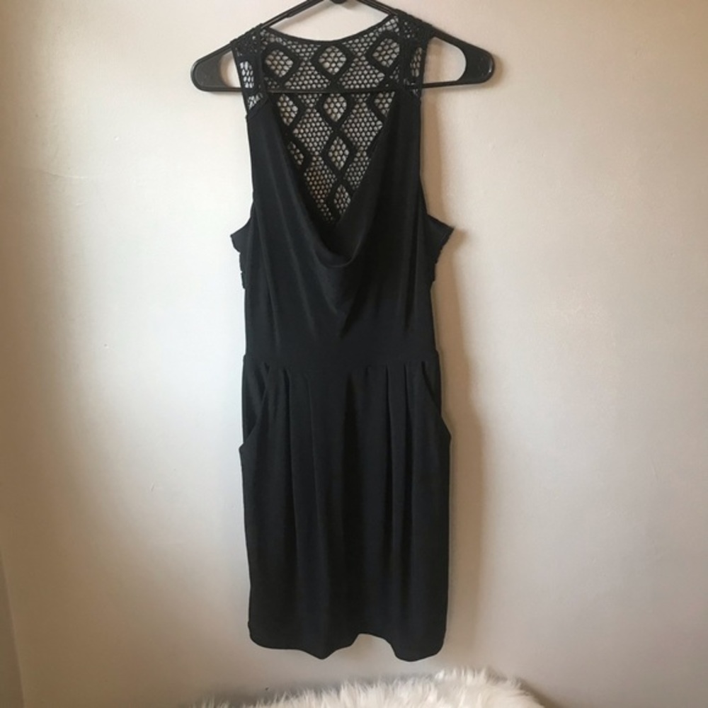 Bisou Bisou black sleeveless drape dress